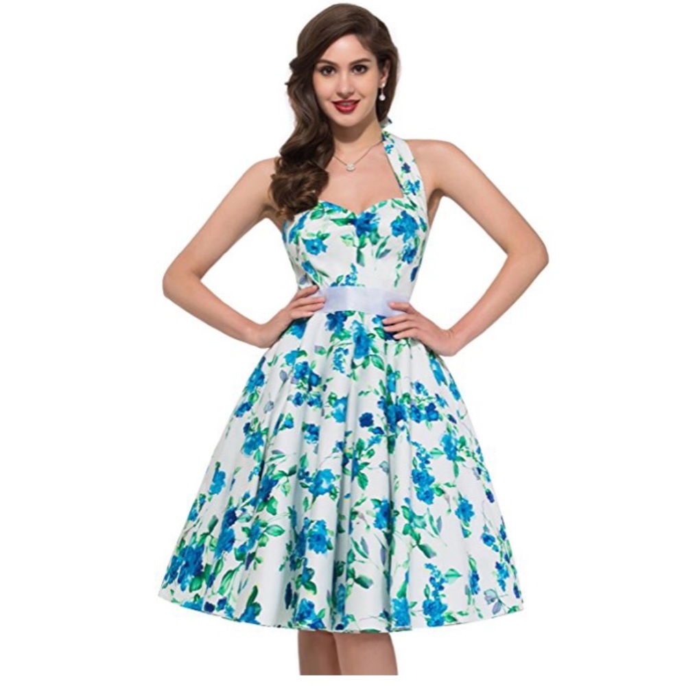 Floral 1950s Rockabilly Dress
